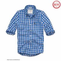 heren abercrombie fitch plaid lang overhemd moose logo blauw Shop Almere Stad viafg223